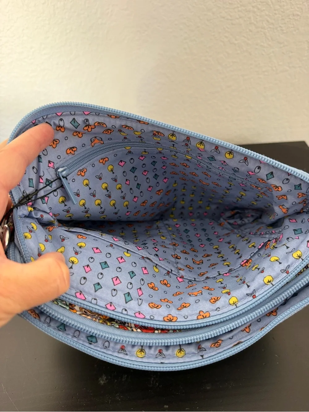 Vera Bradley Blue Paisley Zip Crossbody Pouch